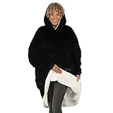 THE COMFY Original | übergroße tragbare Decke aus Mikrofaser und Sherpa, gesehen in Shark Tank, Einheitsgröße, Schw