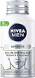 NIVEA MEN Sensitive All-In-One Balsam Gesicht & 3-Tage Bart (125 ml), beruhigende Gesichtspflege, Feuchtigkeitscreme mit Kamille & Mandelö