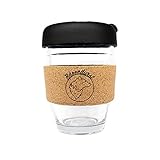 Bärendurst® Kaffeebecher to go Glas 340ml, Travel Mug, Coffee to go Becher, Kaffeebecher mit Silikondeck