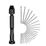 26 Stück Spiralbohrer Bits, Handbohrer Werkzeuge + 25 Stück 0.5-3.0 mm Mikro Bit, Mini Twist Drill Bits for Handbohrmaschine Metal Wood, Jewelry, Model Making, DIY Drilling