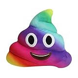 Desire Deluxe Emoticon Kissen bunter lächelnder Kackhaufen Poo Emoticon Kacke Rund Kissen Emoticon Poop Gefüllt Plüsch Soft Geschenk Spielzeug Deko .(Keine Emoji-Marke)