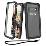 Beeasy Hülle für Samsung Galaxy S10,IP68 Zertifiziert Wasserdicht 360 Grad Schutzhülle,Stoßfest Outdoor Handy Case Militärstandard mit Displayschutz Robust Schutz vor Stürzen Stößen Handyhülle,Schw