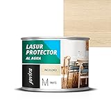 MATTE HOLZLASUR AUF WASSERBASIS, Schützt, dekoriert und verschönert alle Arten von Holz. (375 ml, FARBLOS)