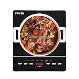 Frifer Glaskeramikkochfeld, Tragbarer Glaskeramik Kochfeld 2000W, Kochplatte Mit Sensor Touch Steuerung und Kristallglasplatte, Leistungsstellung/Timer/LED Display für Alle Töp