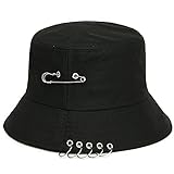 QQWA Bucket Hat Für Frauen Teens Reisen Sommer Womens Bucket Hats Packbarer Strand Sonnenhut,schw