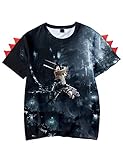 Hifoda Kinder 3D Anime T-Shirt Scout Legion Attack on Titan Jungen Mädchen Lustiges Dinosaurier Buntes Kurzarm (140)