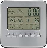 CHUNYU Drahtlose Wetterstation, Digitaler Wecker, Außen-Innenthermometer-Hygrometer, Projektionswecker für das Schlafzimmer zu Hause, Bü