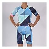 LYYJIAJU Atmungsaktiv Fahrradanzug PRO Radfahren Jersey Set Triathlon Anzug Einteiler Männer Kurzarm Haftkupplung Jumpsuit Fahrrad Radfahren (Color : I, Size : 3XL)