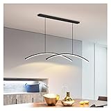 Deckenpendelleuchte, Moderne LED-Deckenleuchter Mit Fernbedienung Tisch Esszimmer Küche Zubehör Leuchte Hängende Anhänger Wohnkultur Beleuchtung (Color : Black, Size : Warmwhitelight220V)