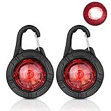 flintronic LED Blinklicht, 2 Stück Sicherheit Haustier Lichter, USB Schulranzen Reflektoren Wasserdichte, Blinklicht Sicherheitslicht fur Kinder, IP67 Rucksack Kleidung Reflektor mit 3 Modus(Rot)