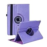 Hülle für iPad 5th/6th Generation, iPad Air 2, iPad Air, 360 Grad Drehung Schutzhülle Lederhülle Drehbar Ständer Auto Schlaf/Aufwach für iPad 9.7 2018/2017 (Purple)