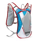 WUQIAO Leichter Trail Running Rucksack Hydration Running Vest Pack, Reflektierendes Erinnerungs-Sicherheitsdesign, Kann in 1-1,5 L Wasserbeutel Gesteckt W