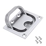 Rayong Einlassgriff Bodenheber Embedded Zugring Griff Rostfreier Stahl Türknöpfe Meeres - 76 x 57mm mit 4 Schrauben für Boot Marine Yacht für Marine,Yacht, Schließ
