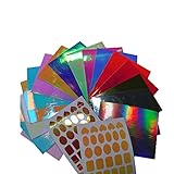 YUTOU Nagelfolie,Nagelsticker, Nagellack Aufkleber, Farbverlauf DIY Glänzend Sticker Voll Nagel Wickeln Pour Ongles Bandes Vernis à Ongle Avec Limes Accessoires DIY S