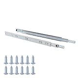 Amazon Basics - Schubladenschienen mit Kugellager, 55,9 cm, Vernickelter Stahl, 2er-Pack