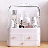 RMAN® Make Up Organizer,Kosmetik Aufbewahrung,Schublade Staubdicht Beauty Organizer Aufbewahrungsbox mit Deckel Tragegriff 180°Drehbar Schmink Kosmetikbox für Dresser Bad Schlafzimmer, Geschenk