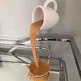 LMOfficeHub Schwimmende Kaffeetasse, Becher-Skulptur-Dekor Küche, die verschüttet Wird, lustige Kaffeetassen für die Dekoration, magische Gießen-Spritz-Kaffeetasse, Skulptur-Kunst-Dekor für Z