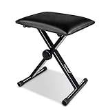 Mugig Klavierbank 3 Tasten höhenverstellbar mit Leder 35 mm Keyboard-Hocker praktisch fü