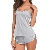 ShSnnwrl Mode Kleid Hübsche Kleid Kleider Dress Damen Frauen Pyjamas Set Seide Feste Nachtwäsche Leibchen Intimates Frauen Sexy S