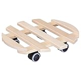 Wagner Pflanzenroller PALETTI Ø 35 x 8 cm I Pflanzenroller für Innenbereich I Blumenroller aus FSC®-Massivholz, Buche Natur I Kübelroller aus Holz I Tragkraft 100 kg I Made in EU - 20031901