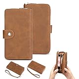 K-S-Trade 2in1 Handy-Hülle Kompatibel Mit HTC Desire 526G Dual SIM Schutzhülle & Portemonnee Schutz-Hülle Tasche Handytasche Case Etui Geldbörse Wallet Bookstyle Hülle Braun (1x)