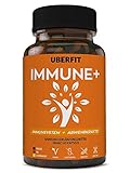 UberFit IMMUNE+ Natürlicher Komplex zur Unterstützung für das Immunsystem - mit Igelstachelbart, Spirulina, Hagebutten, Brennessel, Traubenkernextrakt, OPC, Vitamine uvm - 60 Kapseln Veg