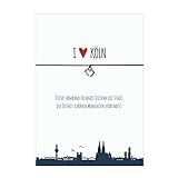 Glücksschmiedin Armband I Love KÖLN mit Herz Anhänger, elastischem Textilband in Schwarz und liebevoller Karte:Dieses Armband erinnert Dich an die S