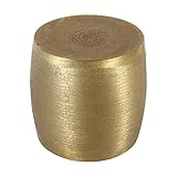 Casa Moro Orientalischer Beistelltisch Ayoub Gold aus Aluminium gehämmert | Hammerschlag | modern Sofatisch rund | EIN Boho Chic Couchtisch für einfach schöner Wohnen | TSV5010
