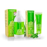 One Drop Only NATURALS mit Bio-Minze & Aloe Vera/Set mit 75ml Vegane Zahncreme & 500ml Vegane Mundspülung (ÖKO-TEST „GUT“) / Vegane Zahnreinigung für natürliche Mundhyg