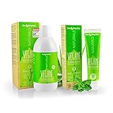 One Drop Only NATURALS mit Bio-Minze & Aloe Vera/Set mit 75ml Vegane Zahncreme & 500ml Vegane Mundspülung (ÖKO-TEST „GUT“) / Vegane Zahnreinigung für natürliche Mundhyg