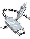 USB C auf HDMI Kabel 4K@30Hz【Aluminiumschale】- Snowkids USB Type C zu HDMI 4K Kabel (Thunderbolt 3 kompatibel) für MacBook Pro/Air, iPad Pro, Surface Book 2, Galaxy, Grau 1,8