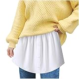OVERMAL Adjustable Layering Fake Top Unterer Saum,Rock Halbe Länge Knopfleiste Hemd Saum Schicht Top Lower Sweep,Pullover Sweatshirt Verlängerung Schichtung Unterer Sweep Für Jede Kleidung