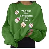 Weihnachten Damen Pullover Y2k Sweatshirts Leicht Freizeit T Shirt Lässiges Drucken Langarmshirt Tees Tops Mädchen Sportbekleidung Einfarbig Lässige Lose Tunika Tops Geschenke für F