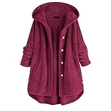 BUZHIDAO Plüschmantel Damen Winterjacke mit Kapuze Fleecejacke Flauschig Große Größen Jacke Frauen Winter Mantel Parka Wintermantel Plüschjacke Kuscheljacke Teddyjacke Übergangsjack