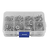 Federringe Sortiment, 200 STÜCKE Flache Federscheiben Aus Edelstahl M5 M6 M8 M10 Flache Federscheiben Dichtungssortiment mit Box