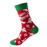 Zhiyao Weihnachtsmann Socken Damen Warm Winter Gemütlich Weich Crew Sport Socken Slipper Socken Baumwolle Einheitsgröße Weihnachts Sock