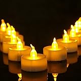 JSJJAWA Kerzenlicht Packung mit 6 kleinen Farbwechsel LED Kirchenkerzen mit flackerndem Licht, flammenloser Halloween-Kerzen weißer Körper (Color : Yellow Flicker)