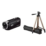 Sony HDR-CX405 Full HD Camcorder (30-fach opt. Zoom, 60x Klarbild-Zoom, Weitwinkel mit 26,8 mm, Optical Steady Shot) schwarz & Amazon Basics 127cm (50') Lightweight Tripod with Bag