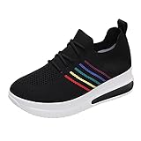 Eaylis Damenmode Atmungsaktive Mesh-Träger Dicke Sohle Lässige Bequeme Turnschuhe, Turnschuhe Sportschuhe Sneaker Straßenlaufschuhe Leichtgewichts Atmungsaktiv Walkingschuhe Outdoor L