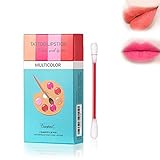 Gintdinpu Lip Tattoo Lippenstift, Box Lippenstift, 20 Stück Wattestäbchen Lippenstift Set, Samt Matte Lippenflecken Set Tragbarer Lipgloss, Langlebig Wasserdicht Flüssiger Antihaft Tattoo Lipp