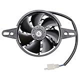 SOWBAY Motorradkühlung Lüfter Schmutz Pit Bike ATV Quad Ölkühler Wasserkühler Kühler Elektrische 12V / Fit für 200cc 250cc 300cc (Color : Black)