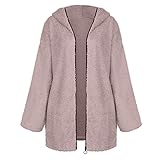 Hirolan Kapuzenpullover Damen Strickjacke Ladies Sherpa Jacket Hoodie Pullover Hohe QualitäT Elegant Teddy-Fleece Sweatshirt & Langarm Einfarbig Herbst Winter Warm Ob