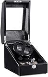 YYSS Uhrenbeweger Box 2+3 ，Holz Silent Batteriebetriebene Uhrenbeweger Display Box Aufbewahrungskoffer Schw