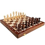 Schach-Set Brettspiele for Erwachsene Luxus Holzschach-Sets Faltschachbrett Handgefertigte Holzschach-Set-Spiel? Birnenholz-Schachbrettschachtel liefern herausragende Geschenk