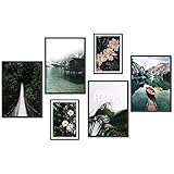 myestado® - Premium Poster Set Bilder Wohnzimmer Modern Schlafzimmer Bild für Ihre Wand - ohne Bilderrahmen - 4 x DIN A3 & 2 x DIN A4 - ca. 30x42 & 21x30 » Brücke «