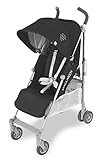 Maclaren Quest leichter kompakter Kinderwagen, Neugeborene bis 25 kg, ausziehbares wasserdichtes Verdeck UPF 50+, Liegesitz, Allradfederung, Inklusive Regenhülle, Schwarz/Silb