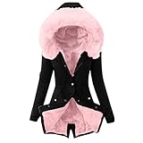 Blingko Damen Übergangsjacke 3 in 1 Jacke Herbst Winter Fleecemäntel Plus Samt Winterjacke Angenehm Parka Funktionsmäntel Nachhaltige Outdoormäntel Kälteschutz Outwear Einfarbig Freizeit T