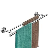 Doppelter Handtuchhalter, Dailyart Badezimmer Handtuchstange Bad Ohne Bohren für Wandmontage 70cm Handtuchhalter Edelstahl Gebürstet zum Kleben Einfache Montag