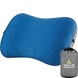 Hikenture Aufblasbares Camping/Reise Kissen mit Abziehbarem Kissenbezug, Ergonomisches Kopfkissen, Komfortables Nackenkissen für Reise/Outdoor, Inflatable Travel Neck Pillow(Blau), Blau, One S