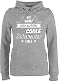 Schwester und Tante Geschenk - So Sieht eine richtig Coole Schwester aus - M - Grau meliert - sis Pulli für 2 - JH001F - Damen Hoodie und Kapuzenpullover für F